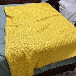Twin Sunshine Yellow Quilted Bedspread